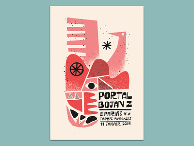 Portal & Bojan Z gigposter illustration jazz poster print screenprint silkscreen