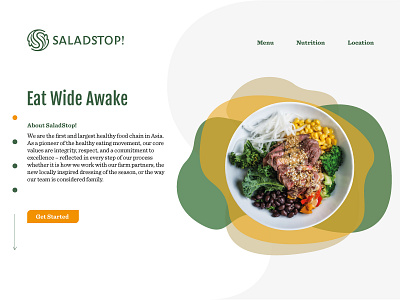 Healthy food Landing Page UI design healthyfood leandingpage salad saladstop! simple ui ui template uidesign ux webdesign website