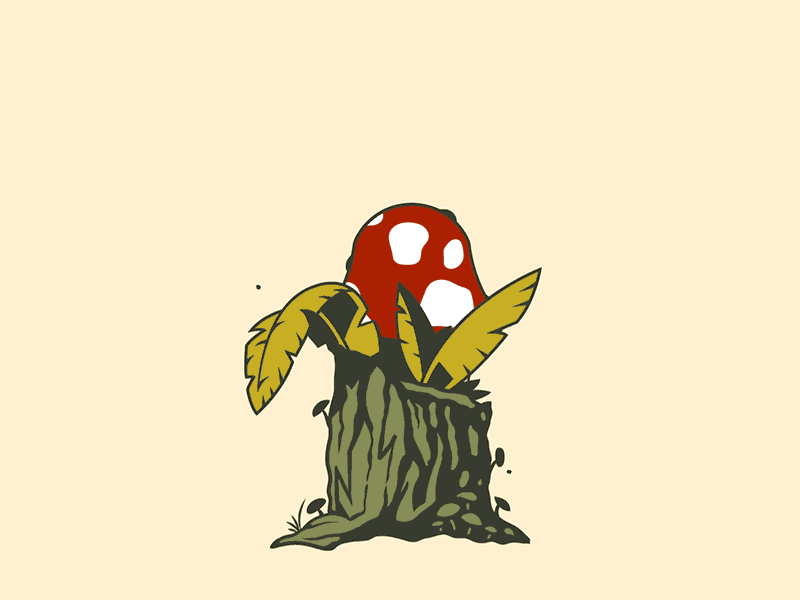 Mushroom Man animation animation 2d animation after effects character character design forest mushroom stump