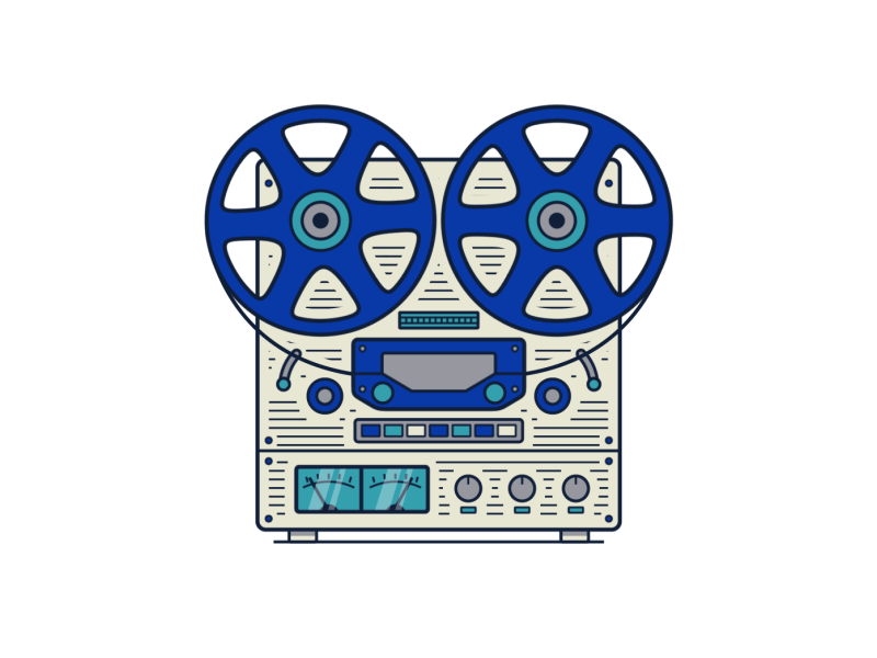 Reel to Reel Player audio gif player reel retro tape