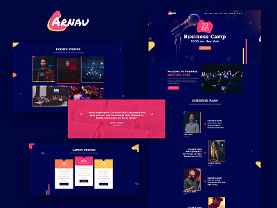 Arnau – Business Events Elementor Template business business event demo design elementor event skin template web design web development website wordpress