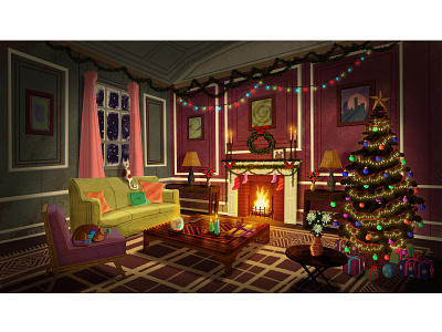 Holidays animation background art background design christmas design digital painting illustration painting