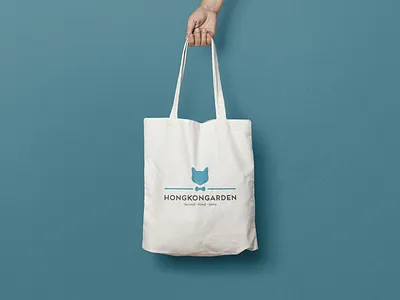 Hongkongarden bag bag design cat clothes kitten logo logo design meow papillon shopper turquoise type design