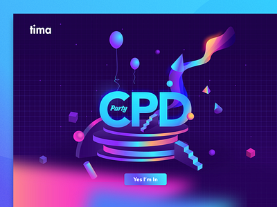 CPD Party Theme 3d artwork design freestyle geometic gradient illustration interface join mesh party space ui