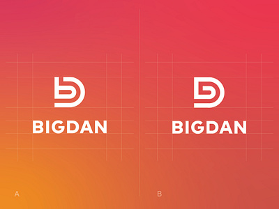 Personal logo concept for 'BigDan' design - 2 logo minimal monogram letter mark monogram logo