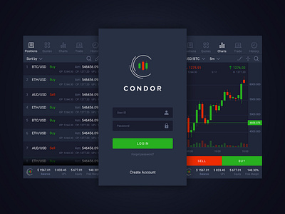 Condor App app blockchain coin crypto interface mobile mobile app ui ux