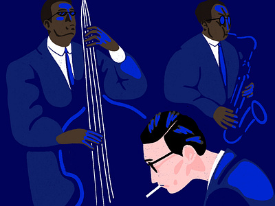 Jazz blue drawing illustration jazz jazzy light music photoshop trio