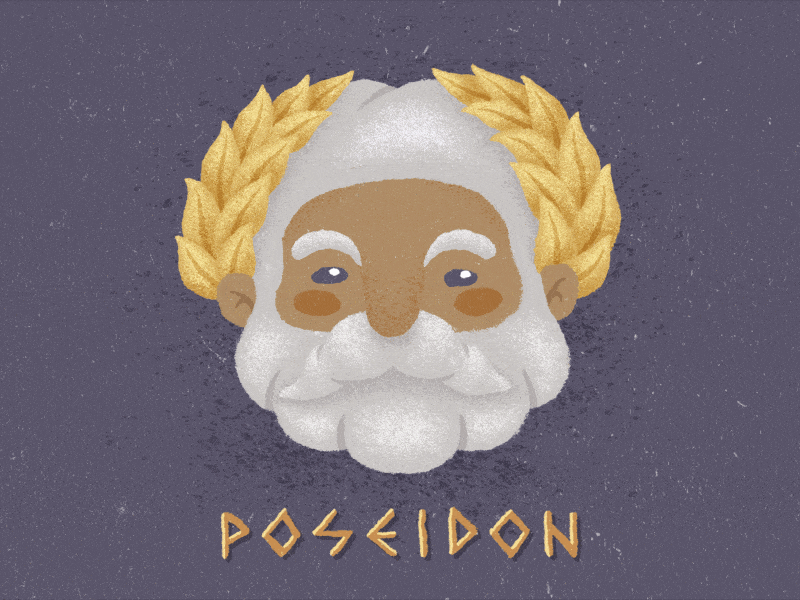 Poseidon 2d animation art cartoon design god goddess greek greek gods illustration motion motion art poseidon