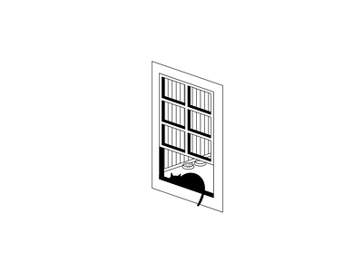 Window - cat nap design illustration vector