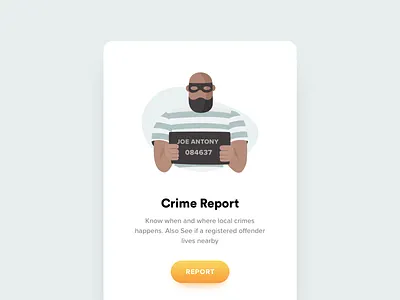 Crime Report bad crime criminal icon icon app illustration jail man mobile office theif ui