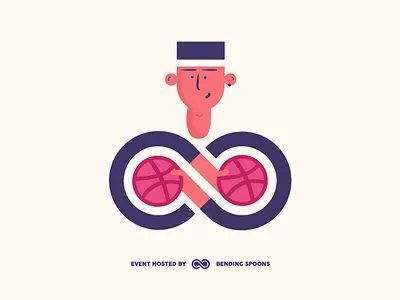 Dribbble Meetup 2019 - BasketGuy 2d basket bendingspoons branding character colors design dribbble flat guy icons illustration inspiration logo loop meetup people red sport vector