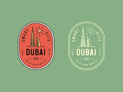 Dubai City Vintage Badges badge brand branding city color design dubai emirates icon illustration lettering line logo minimal type typogaphy typography vector vintage
