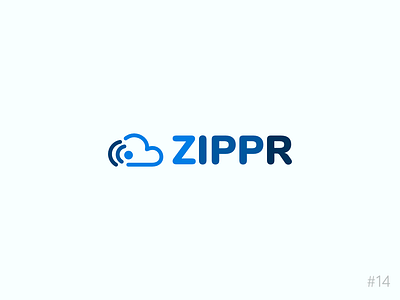 14/50 Daily Logo Challenge | Cloud Computing - Zippr affinity blue brand branding cloud dailylogochallange design icon logo vector wifi wireless