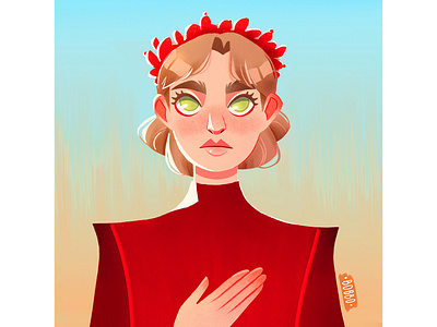 Red queen character character design digital art digital drawing digital illustration drawing illustration painting procreate procreate brush