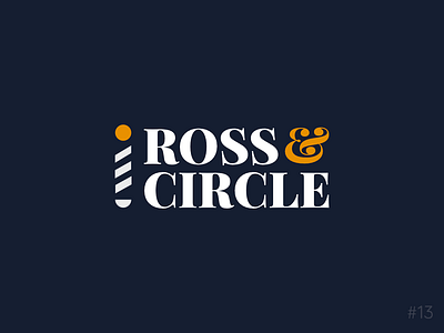 13/50 Daily Logo Challenge | Barber - Ross & Circle affinity barber blue brand branding dailylogochallange design geometric logo orange vector