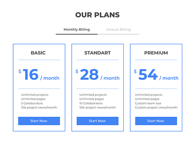 Daily UI #030 Pricing 030 dailyui