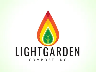 Lightgarden fire leaf logo vector