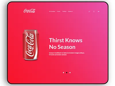 Cola Landing page branding coca cola design landing page pink red