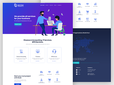 Geek Landing Page illustration landing page ui design ux design web page design