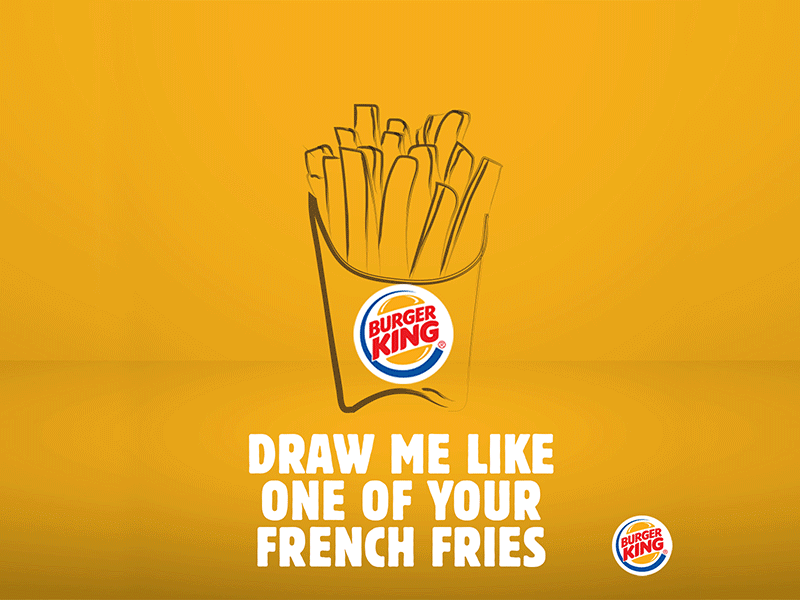 Like on of your Classics agency burger king chain classic creative creative agency draw fast fast food food french french fries fries paint