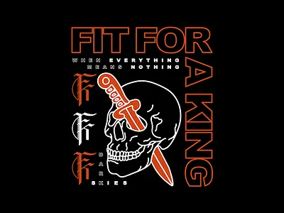 Fit For A King apparel apparel design band band merch clothing design ffak fit for a king illustration merch skeleton skull sword tee vector