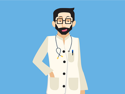 Doctor character branding character design doctor graphic graphic designing illustration man minimal print vector