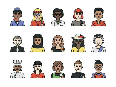 Personified Icons frida icon set iconography icons illustration people women