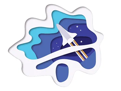 Out Of Space adobe illustrator cc illustration paper cut out papercut space vector