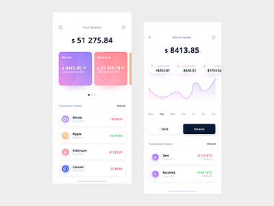 Crypto Wallet App app bitcoin clean coin crypto crypto currency crypto wallet cryptocurrency design growth interface ios mobile mobile app ui ui interface uidesign uiux ux uxdesign