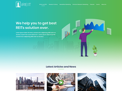 iREIT home page ui landing page concept ui desgin ux design