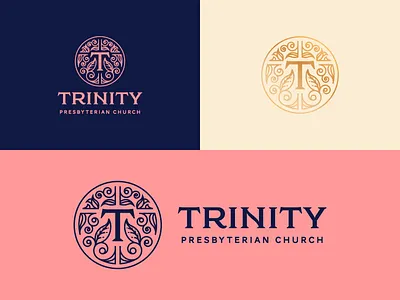 Trinity Presbyterian Church San Diego badge branding engraving etching icon illustration illustrator line art logo peter voth design vector