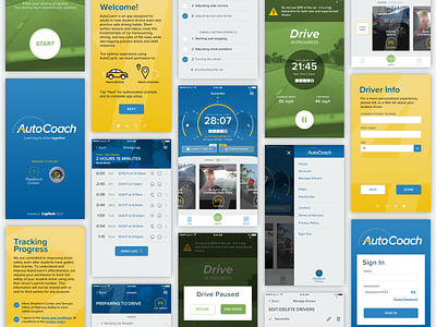 Autocoach Student Driver App app auto branding car coaching data data visualization design driving education icon illustration logo speedometer time ui