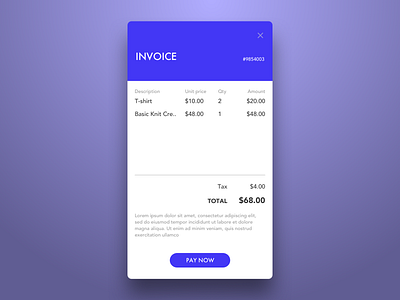 Daily UI 046 Invoice dailyui dailyui 046 invoice