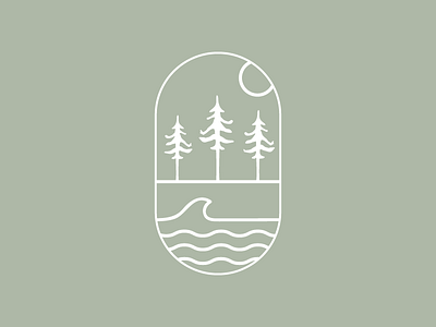West Coasters Illustration beach branding graphic design illustration landscape logo trees waves westcoast