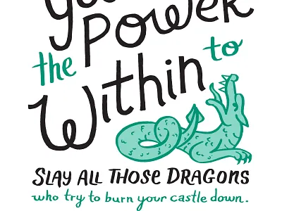 Slay all those dragons book brush pen feminist hand lettering handlettering illustration lettering