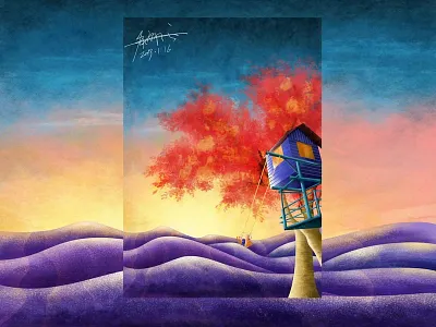 Original landscape illustration illustration