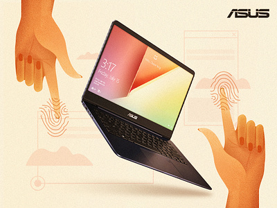 Zen Book asus computer content design design fashion hand illustration laptop technology vector