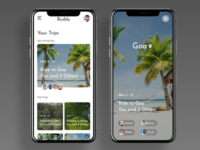 Travel App - "Buddy" Concept Design adobe xd app branding illustration material design travel travel app ui ux