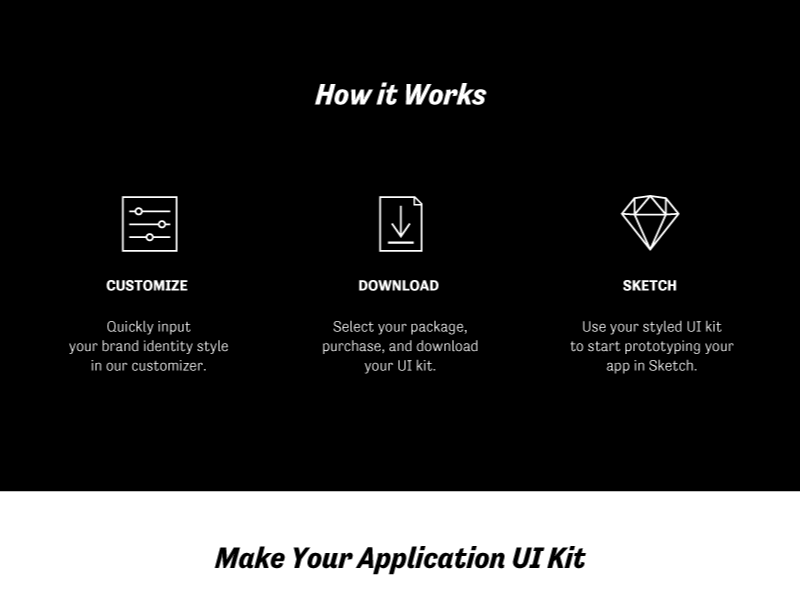 MakeUI Landing Page icon interface landing page sketch ui ux web app web design