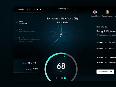 I/P Self-Driving Vehicle Dashboard automotive design dashboard dashboard ui interaction interface ui vehicle dashboard