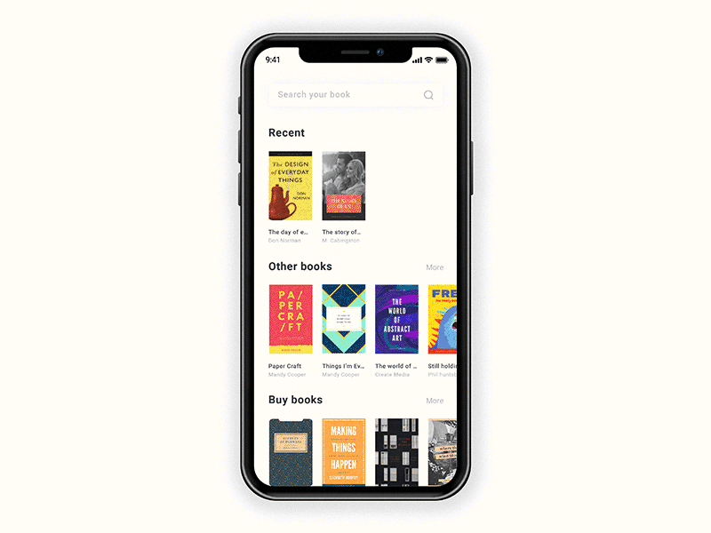 Book App animatation application book card chapters ui design ui ux