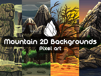 Mountain Pixel Art 2D Backgrounds 2d 2d backgrounds background backgrounds game game assets gamedev pixel art pixelart