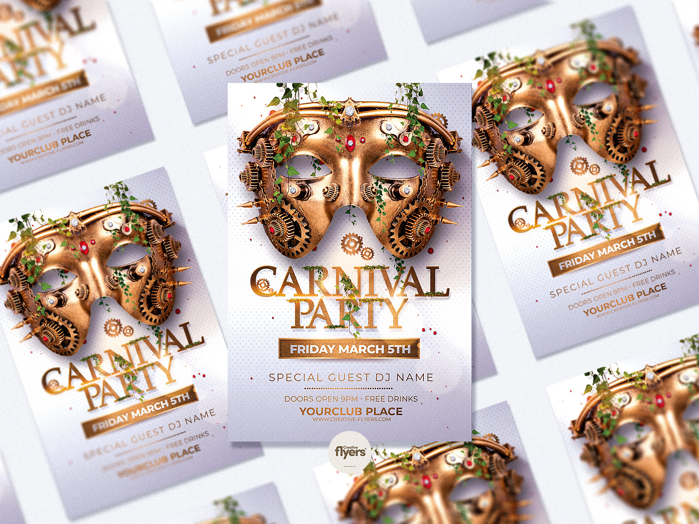 Carnival Party Package Psd bundle bundles carnaval carnival party creative creativeflyers flyer templates gold graphic design maesk mardi gras templates mardigras masquerade packages party flyer photoshop poster posters psd venice