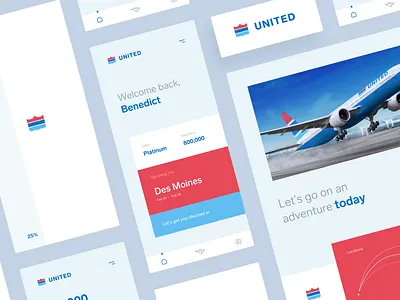 United Rebrand airplane app branding concept design identity ios logo logo design mobile retro typography ui united ux