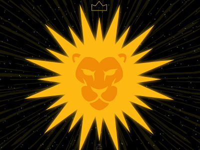 Sun Lion 2d art artwork cosmic cosmos design digital art digitalart graphicart graphicdesign illustration lion original art space stars sun sun lion vector