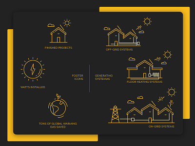 Icons and graphics for Solar Co. adobe illustrator concept design icon icon design illustration