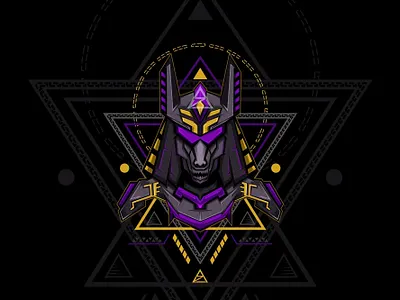 Mecha Anubis abstract anubis egypt geometric art illustration line art mystic sacred geometry triangle