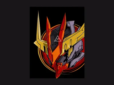 Cool Gundam Barbatos abstract barbatos character design geometric art gundam illustration robot sci fi