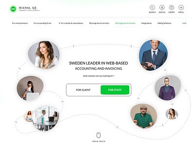 Rixma Index Page connect intelligently flat psd website