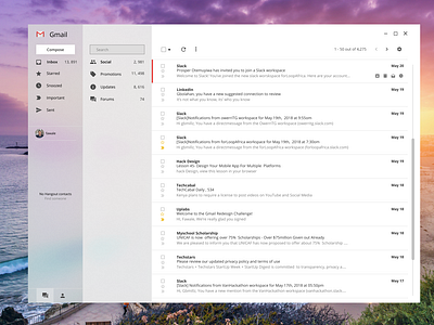 Gmail Fluent Design app applicaiton clean design design app desktop desktop app dribbble fluent design gmail light mail menu stack typogaphy ui ux web design website windows 10